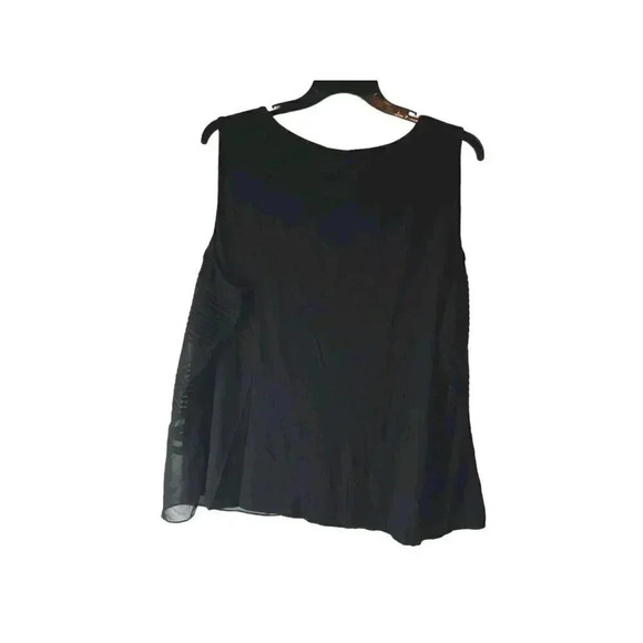 AVENUE Women's Black Sleeveless Ruffle Front Pullover Blouse Size 26/28 - Picture 2 of 13